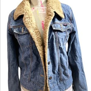 Fur lined “vintage” jean jacket